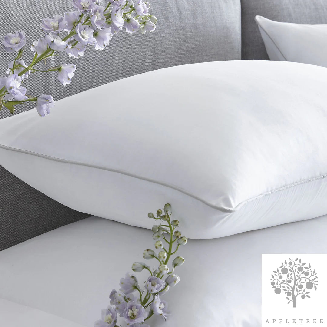 Plain Dye - 200TC 100% Cotton Duvet Set - White with Silver Contrast Piping by Appletree Boutique