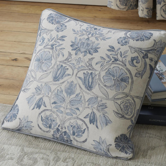 Averie Filled Cushion by Dreams & Drapes Design in Blue