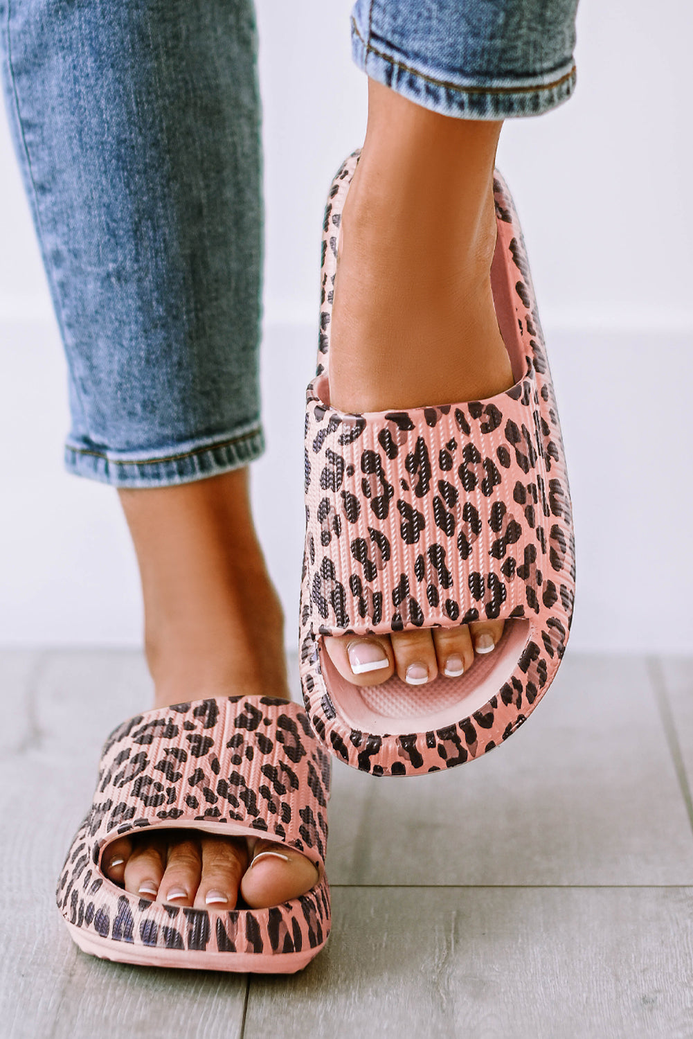 Leopard Cloud Slider Shoes