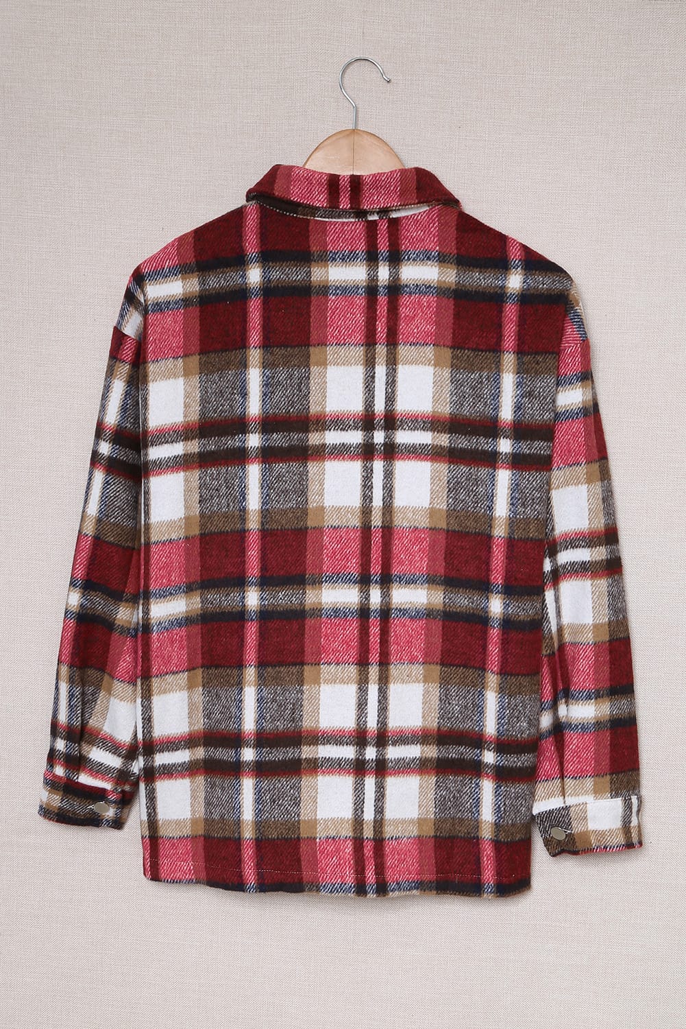 Multicolour Plaid Casual Button Up Flannel Shacket