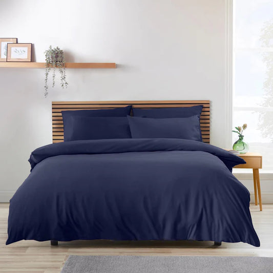 So Soft Non Iron Duvet Cover Set Navy by Catherine Lansfield