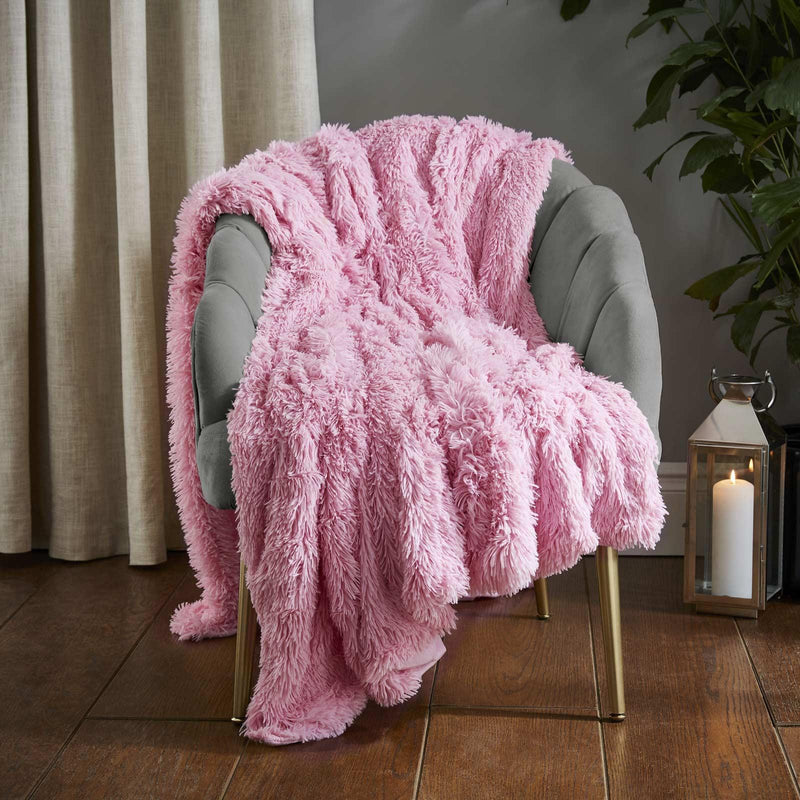 Cuddly Deep Pile Throw in Candy by Catherine Lansfield