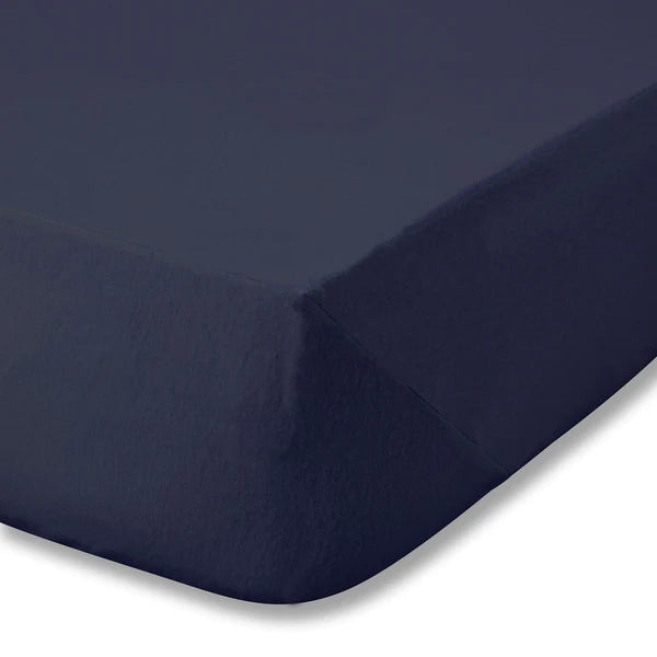 Brushed Cotton Fitted Sheet Navy