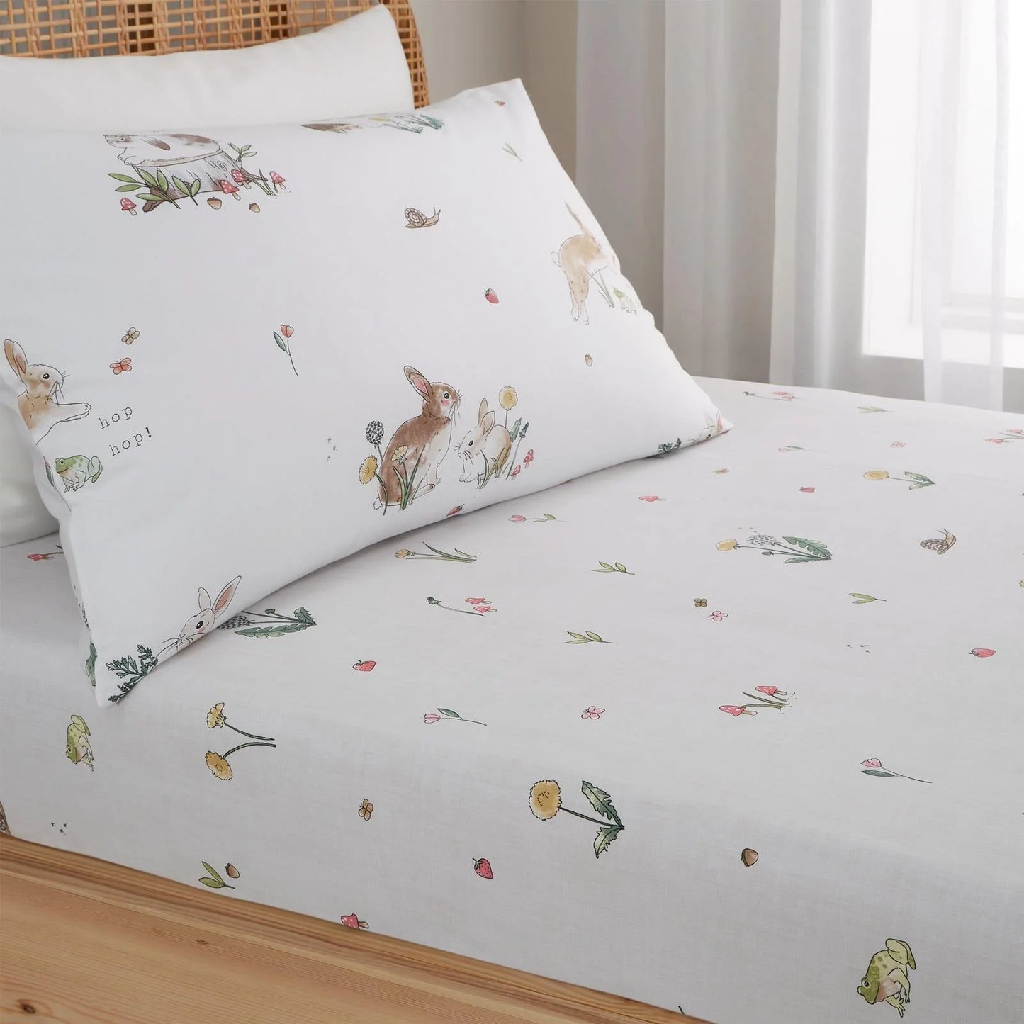 Bunny Rabbit Friends Fitted Sheet by Little Bianca