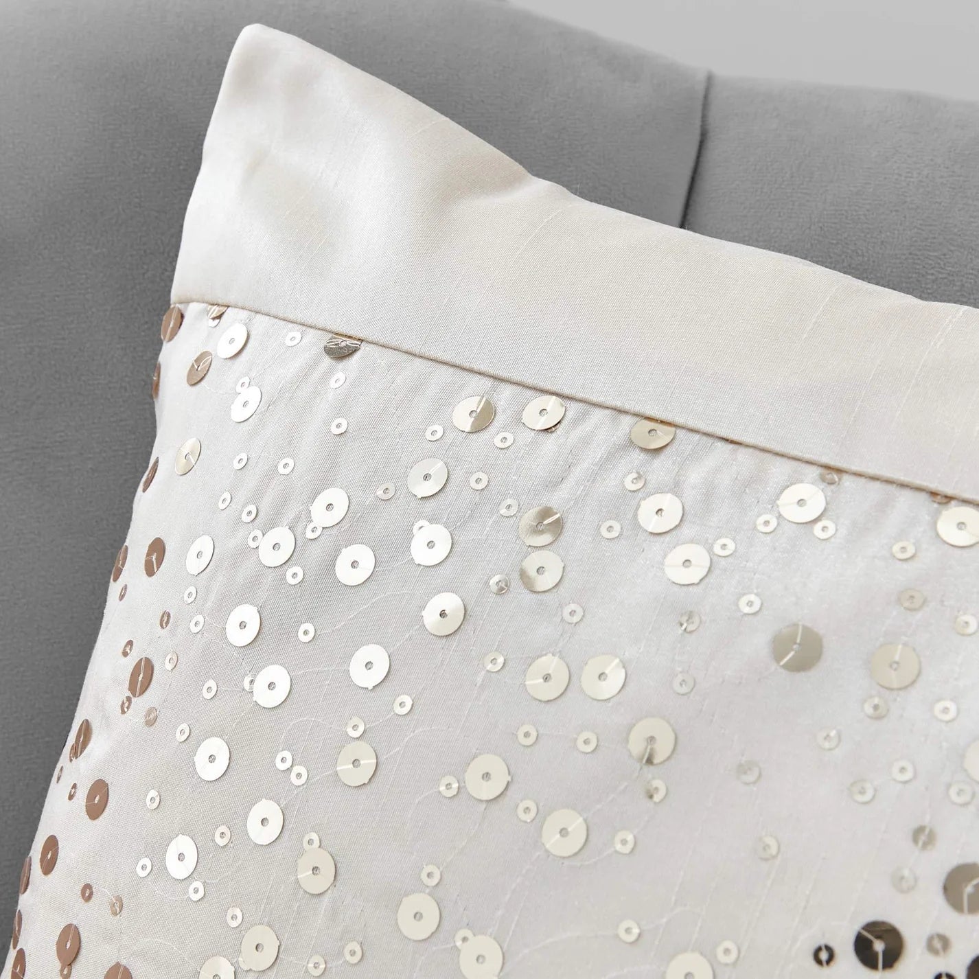 Glitzy Sequin Natural Filled Cushion 43 x 43cm (17" x 17") approx