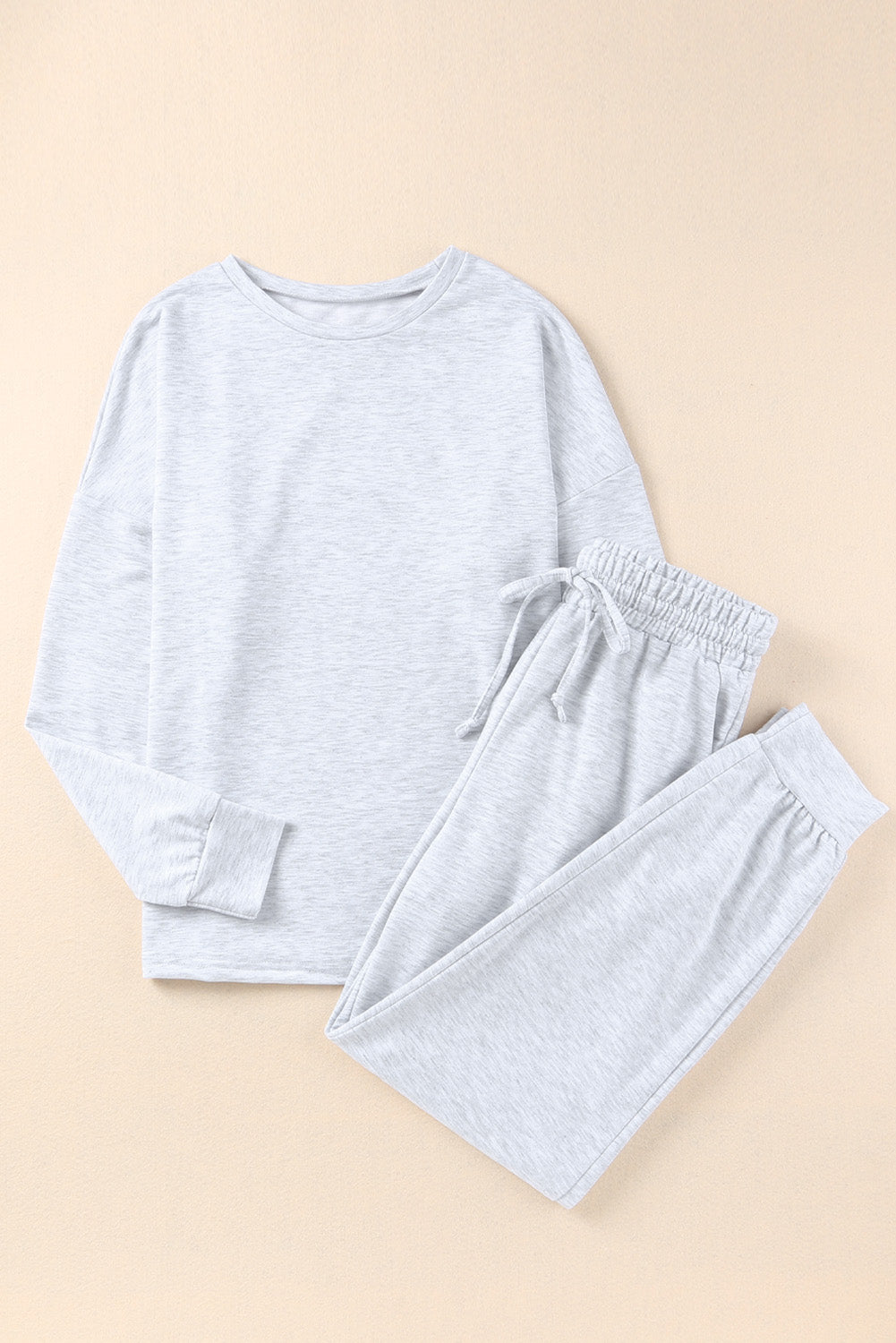 Casual Long Sleeve Pullover & Joggers Pajamas Set