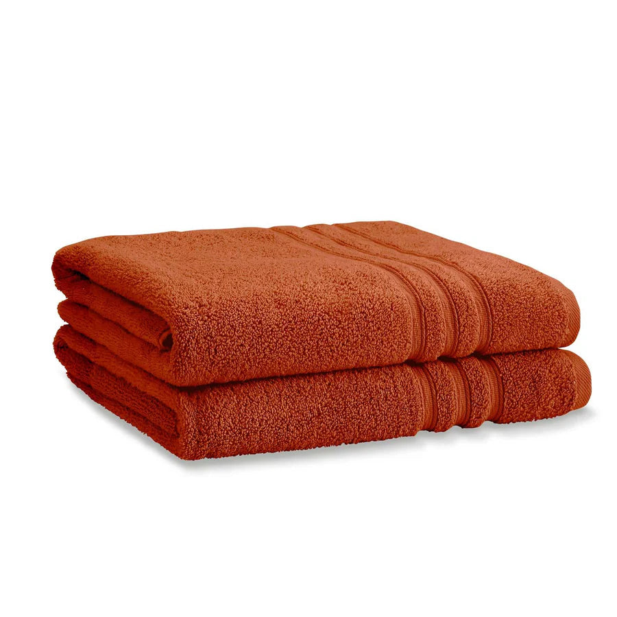 Zero Twist Bath Sheet Pair in Terracotta by Catherine Lansfield