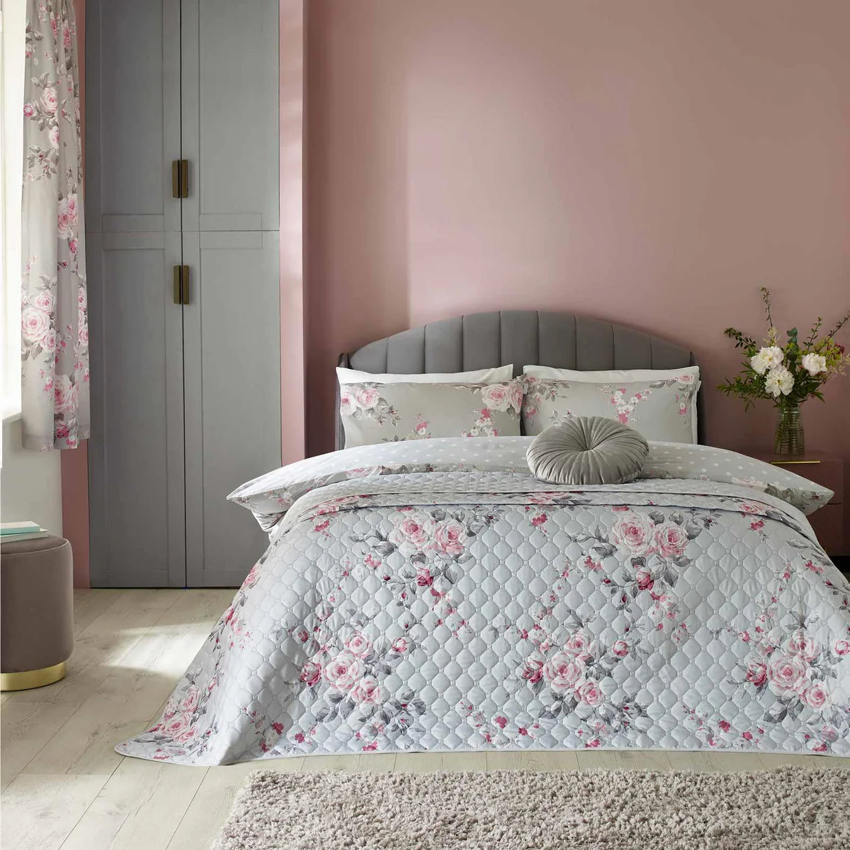 Canterbury Bedspread in Grey by Catherine Lansfield