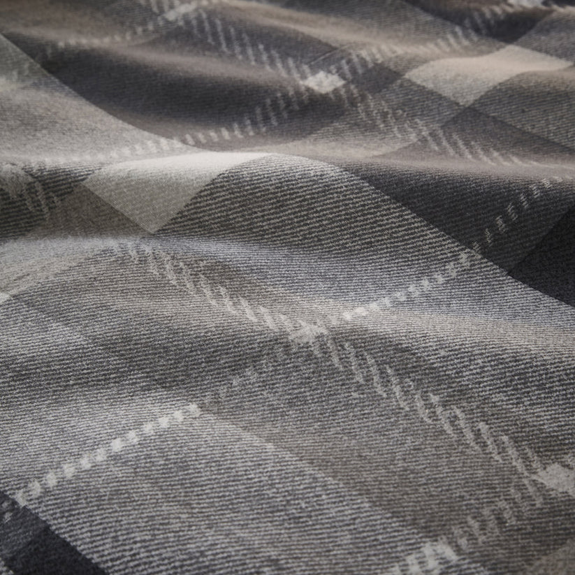 Colville Check Grey 100% Brushed Cotton Checked Duvet Set by D&D Lodge