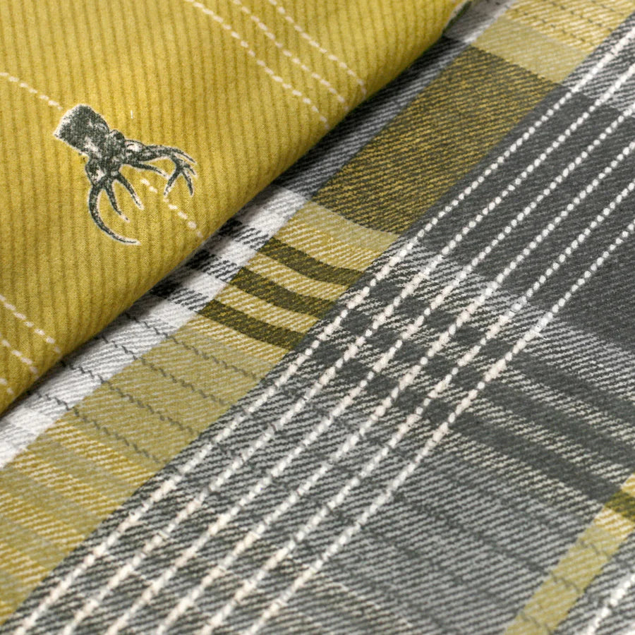 Connolly Check - 100% Brushed Cotton Checked Duvet Set in Ochre - by D&D Lodge