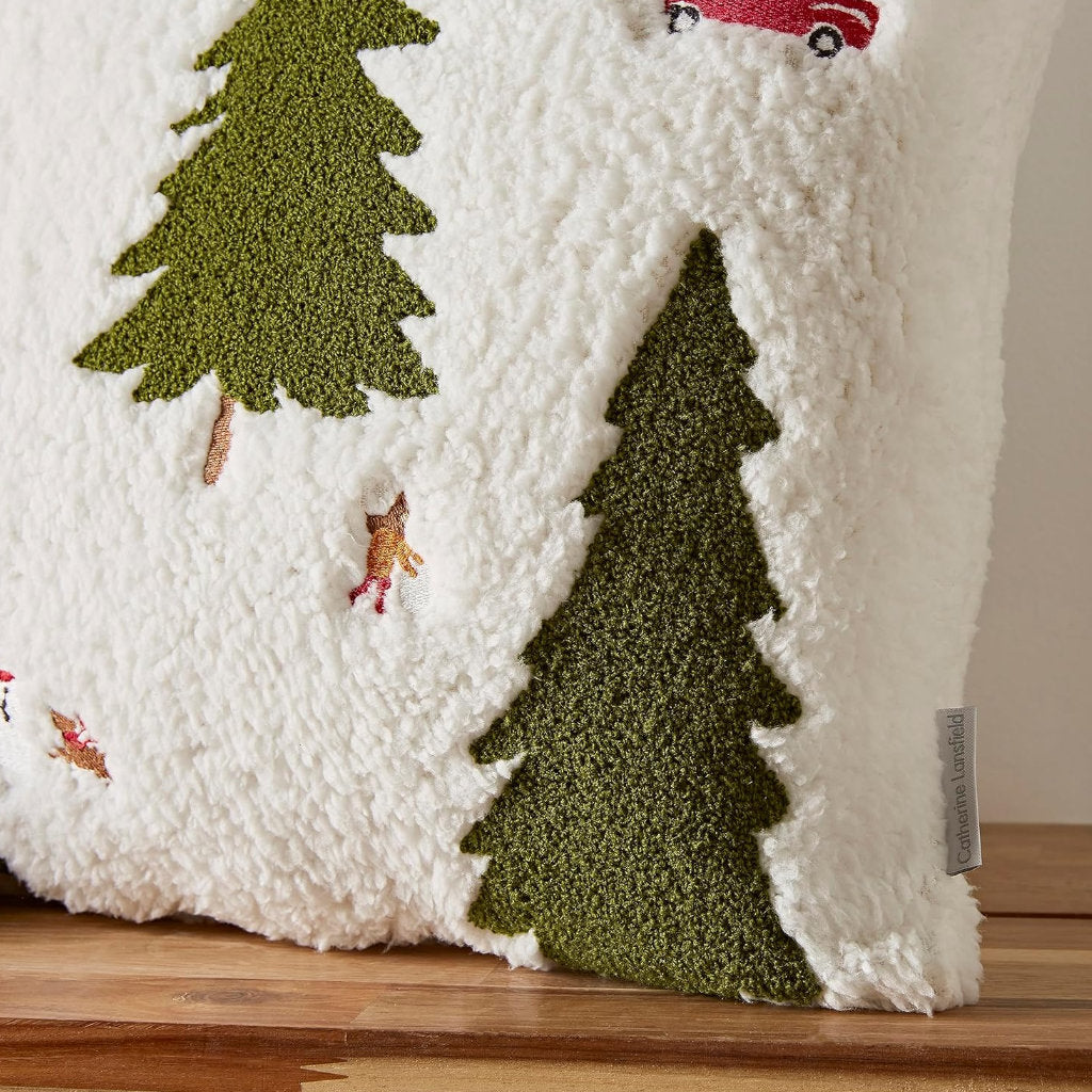 Boucle Christmas Tree Cushion in Natural by Catherine Lansfield