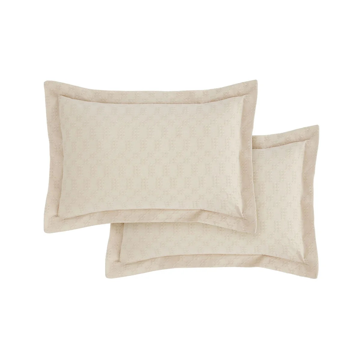 Waffle Cotton Circle Oxford Pillowcases Beige by Bianca