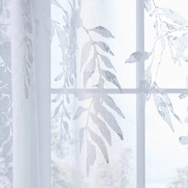 Wisteria Slot Top Voile Curtain Panel in White by Catherine Lansfield