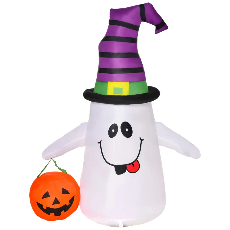 1.2m Witch Ghost Halloween Inflatable Decoration with LED Lights