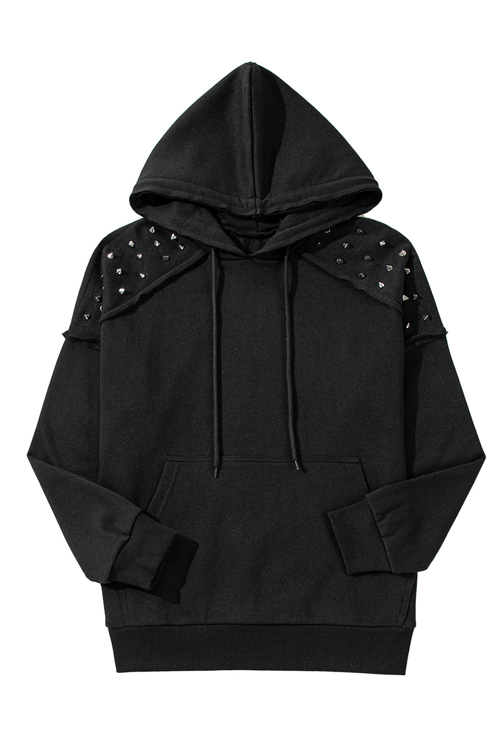 Stud Detail Kangaroo Pocket Hoodie