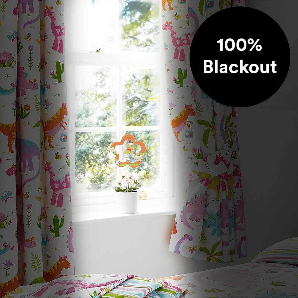 Daisy Dinosaur Thermal Blackout Curtains