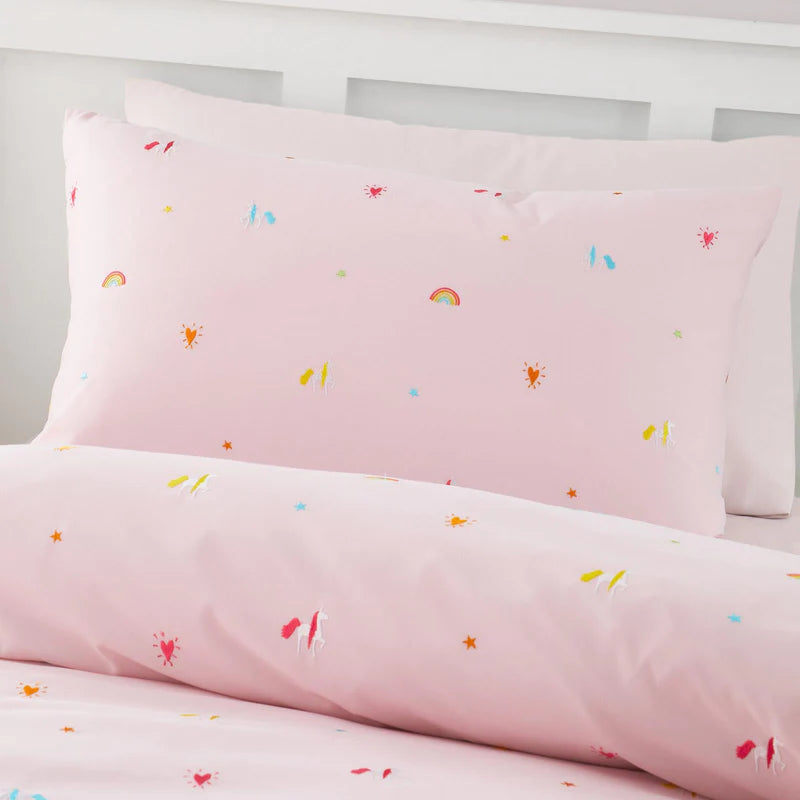 Embroidered Unicorn Duvet Cover Set by Catherine Lansfield Kids