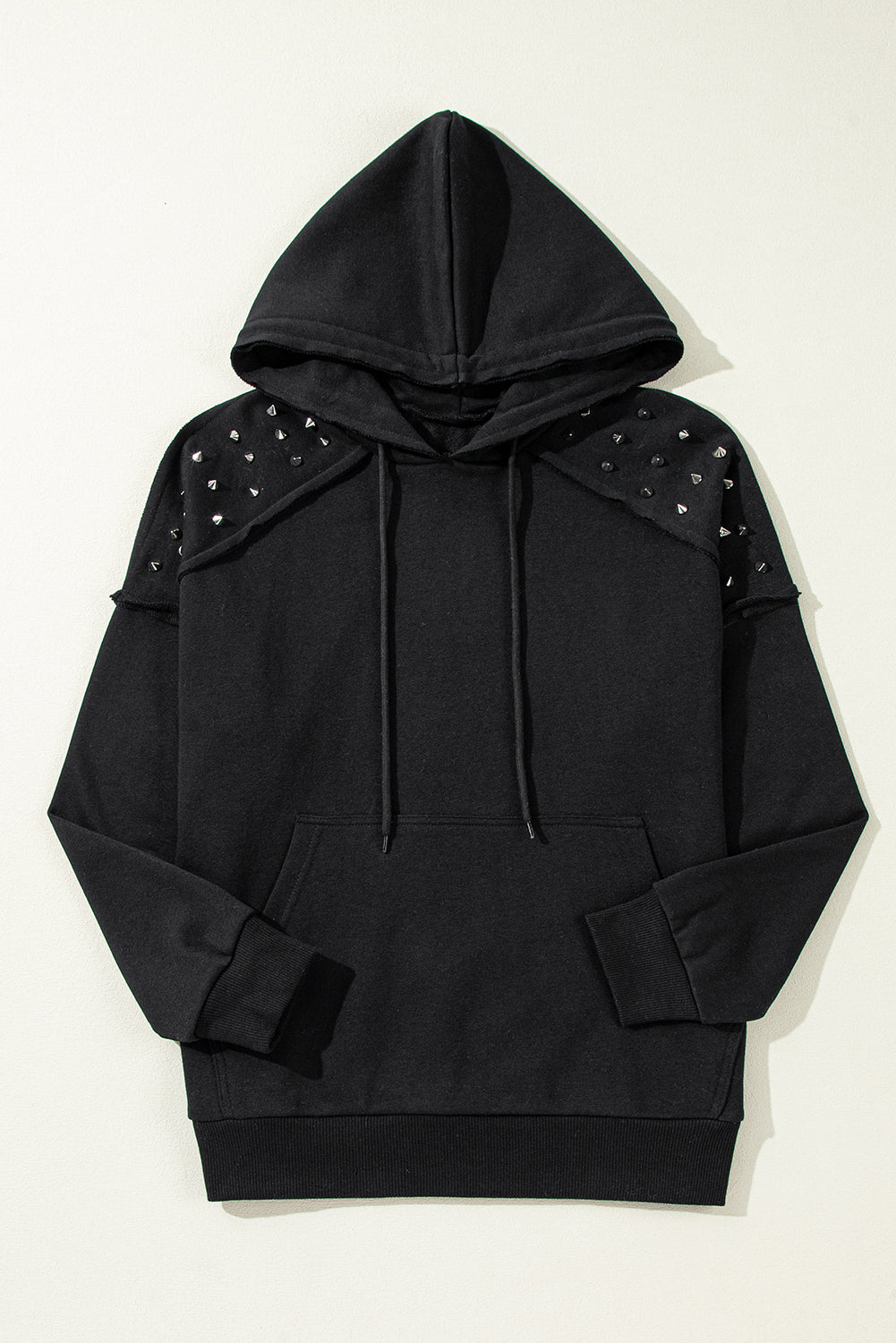 Stud Detail Kangaroo Pocket Hoodie