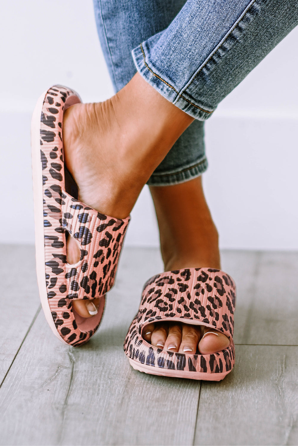 Leopard Cloud Slider Shoes