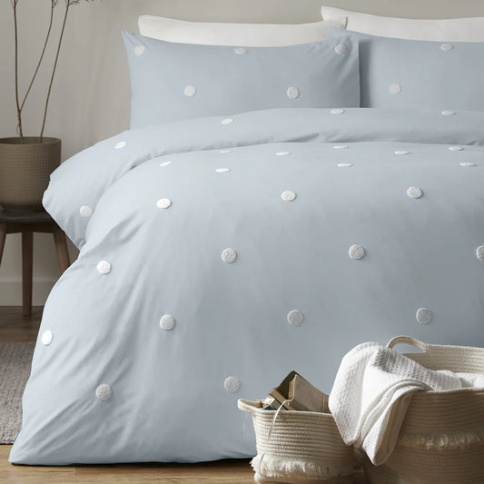 Dot Garden - 100% Cotton Duvet Cover Set in Duck Egg - by Appletree Boutique