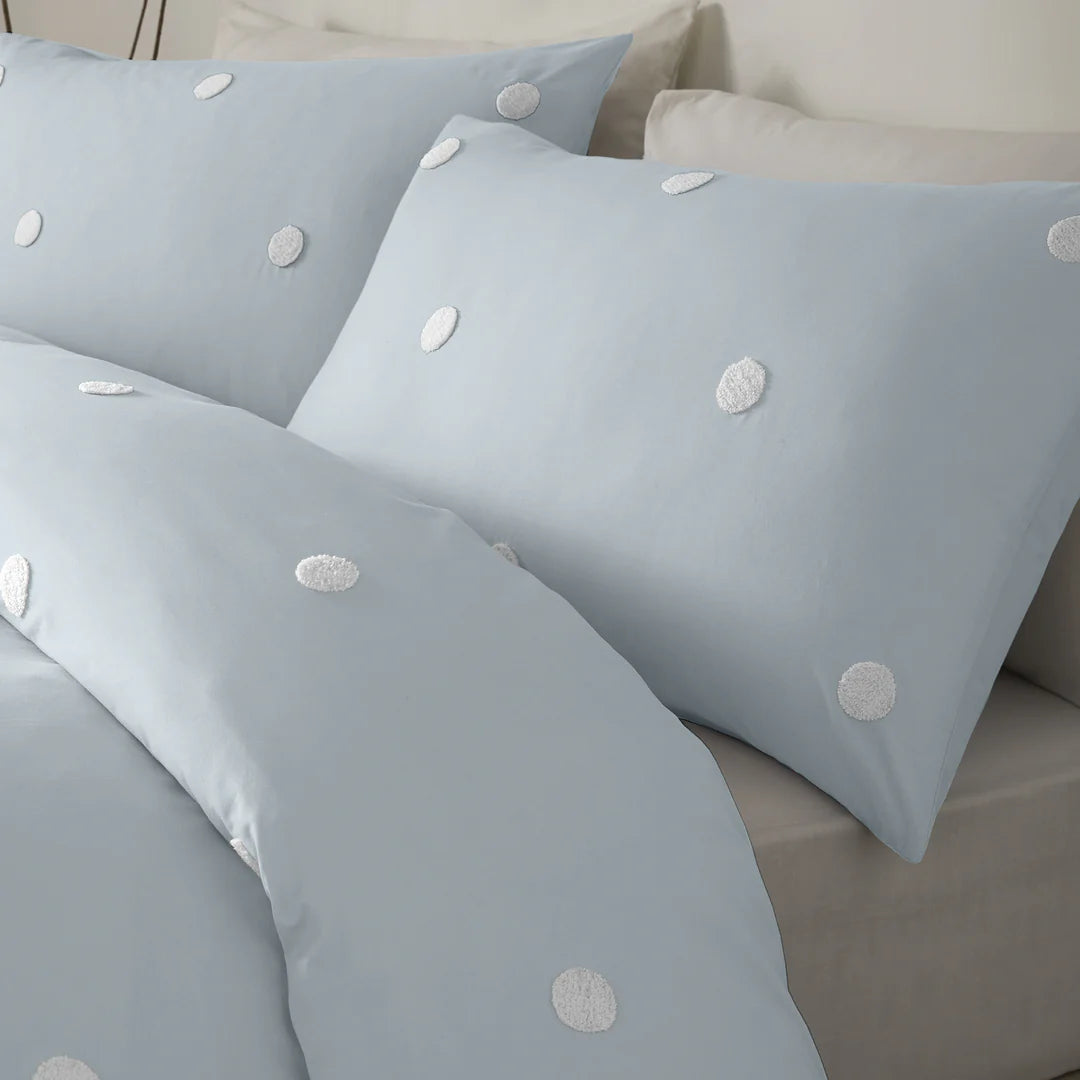 Dot Garden - 100% Cotton Duvet Cover Set in Duck Egg - by Appletree Boutique