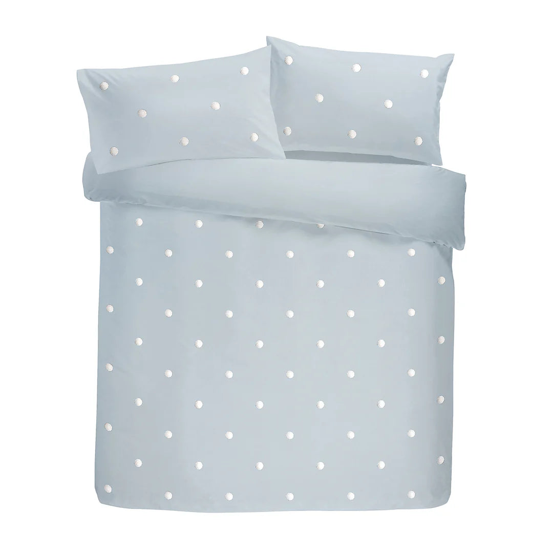 Dot Garden - 100% Cotton Duvet Cover Set in Duck Egg - by Appletree Boutique