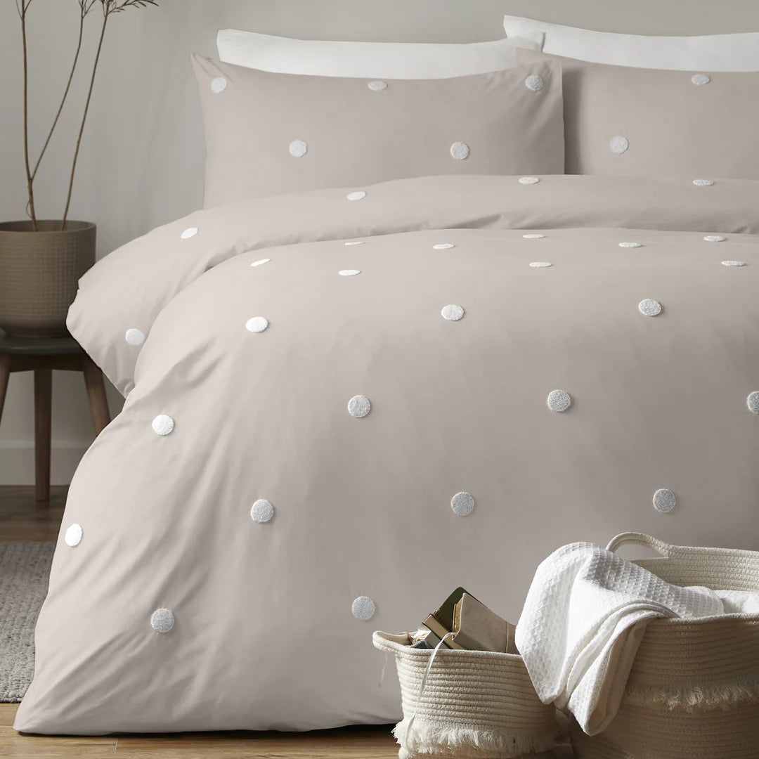 Dot Garden - 100% Cotton Duvet Cover Set in Linen - by Appletree Boutique