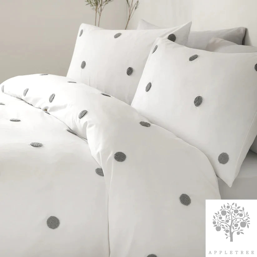 Dot Garden - 100% Cotton Duvet Cover Set in Slate - by Appletree Boutique