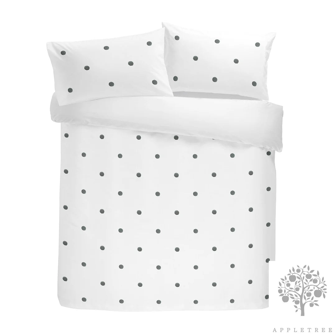 Dot Garden - 100% Cotton Duvet Cover Set in Slate - by Appletree Boutique