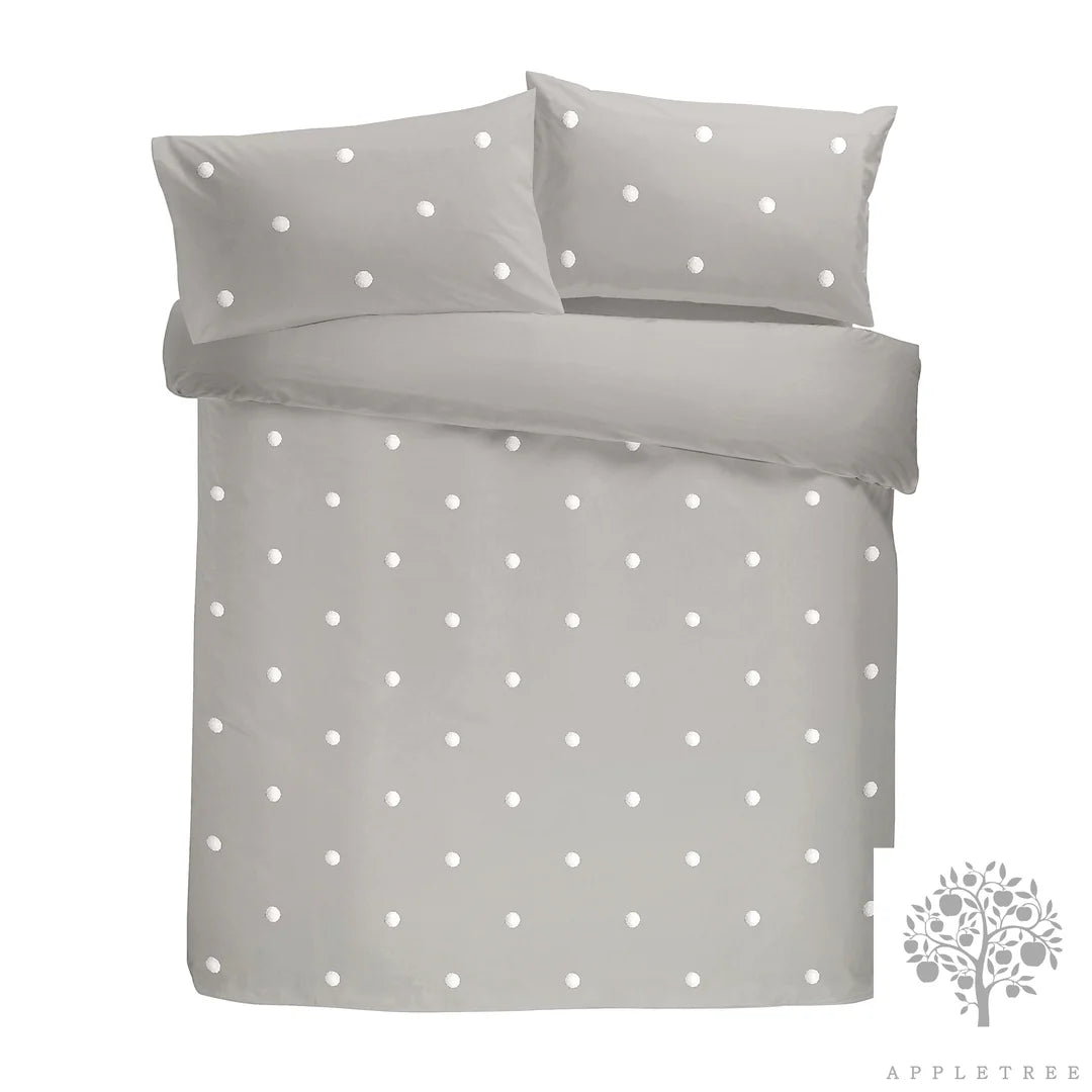 Dot Garden - 100% Cotton Duvet Cover Set in Silver - by Appletree Boutique