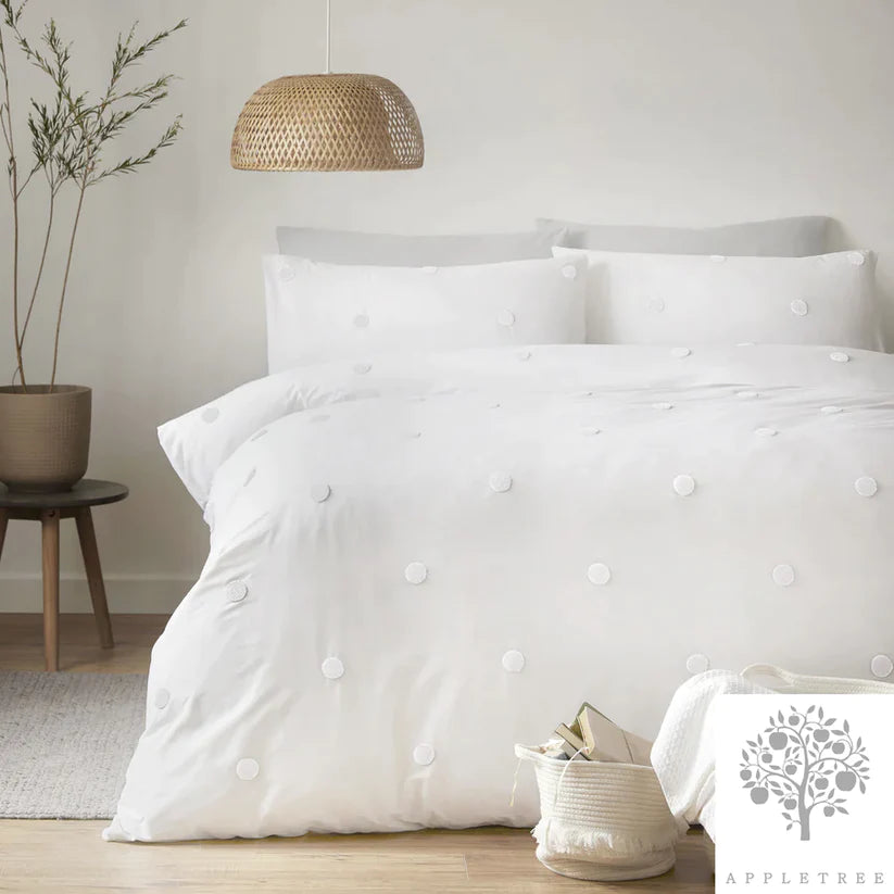 Dot Garden - 100% Cotton Duvet Cover Set in White - by Appletree Boutique