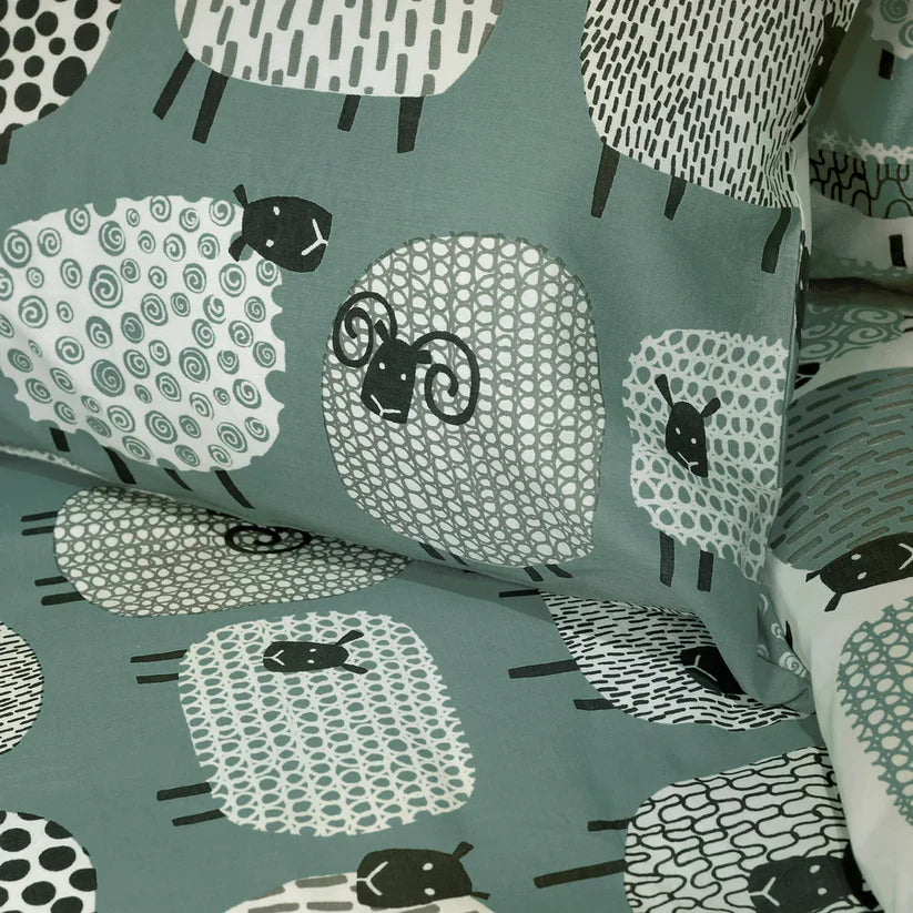 Duck Egg Dotty Sheep Ochre Duvet Cover Set By Fusion