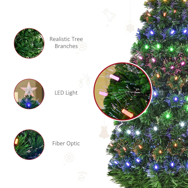 5FT Pre-Lit Artificial Christmas Tree with Lights and Star Topper