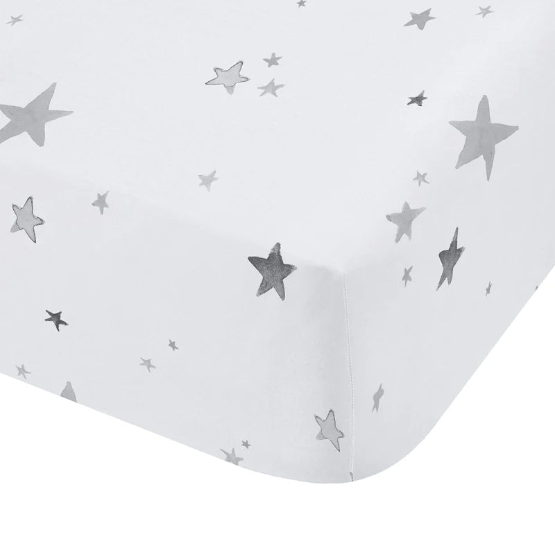 Stars 100% Cotton Reversible Grey Duvet Cover Set