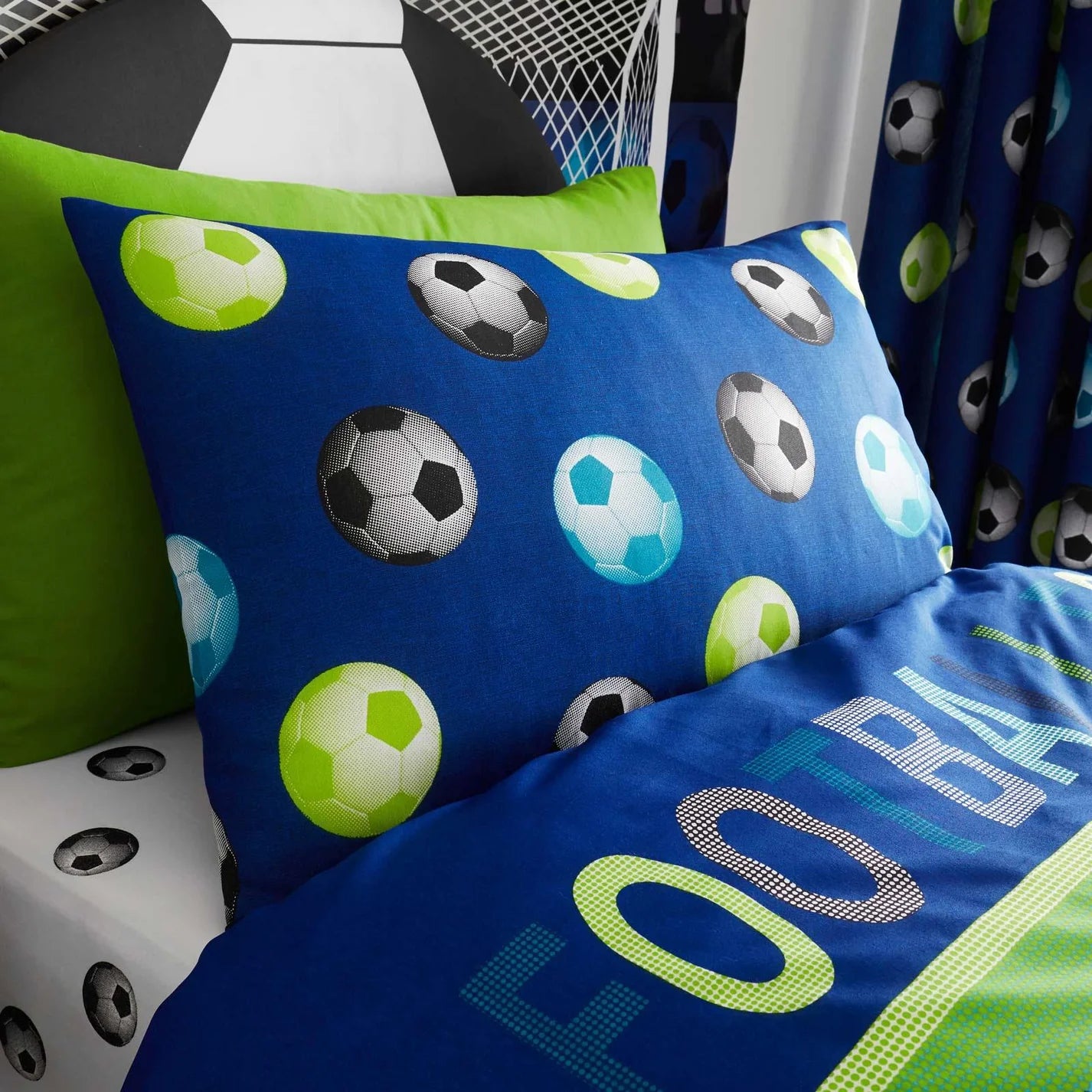 Football Reversible Blue Duvet Cover Set by Catherine Lansfield Kids