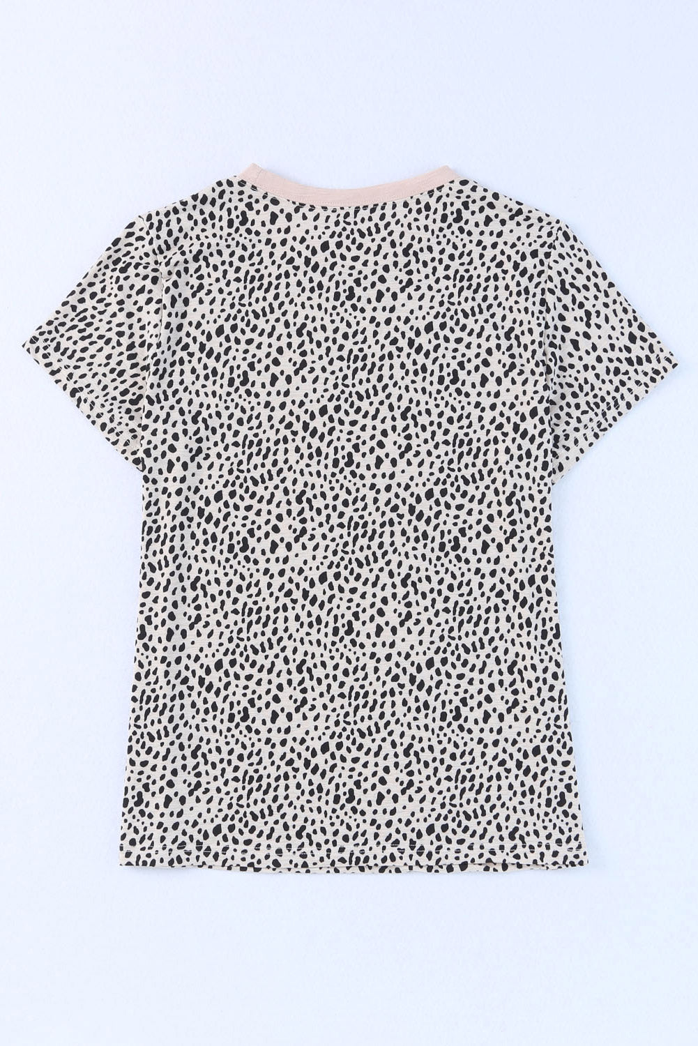 Cheetah Print Casual Short Sleeve Crew Neck T Shirt