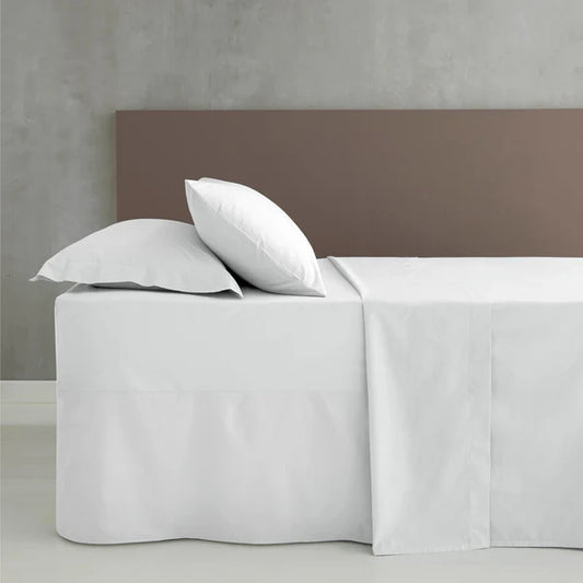 Easy Iron Percale Flat Sheet White