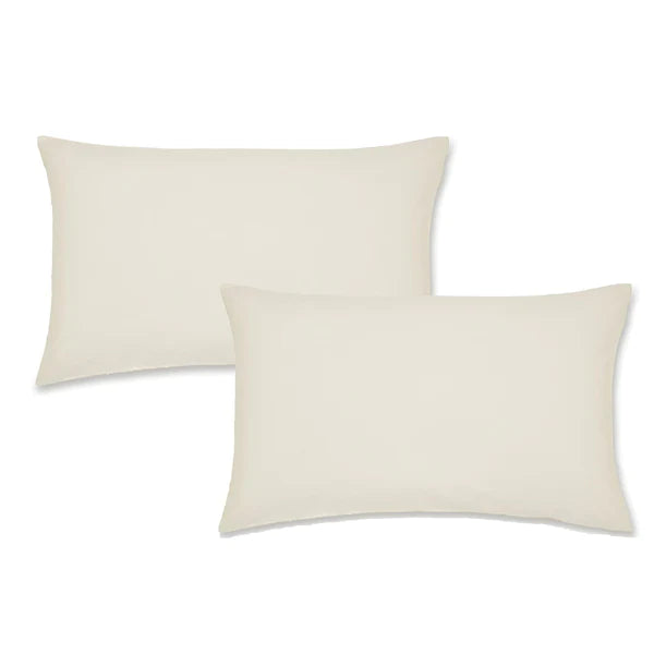 Easy Iron Percale Pillowcase Pair Cream