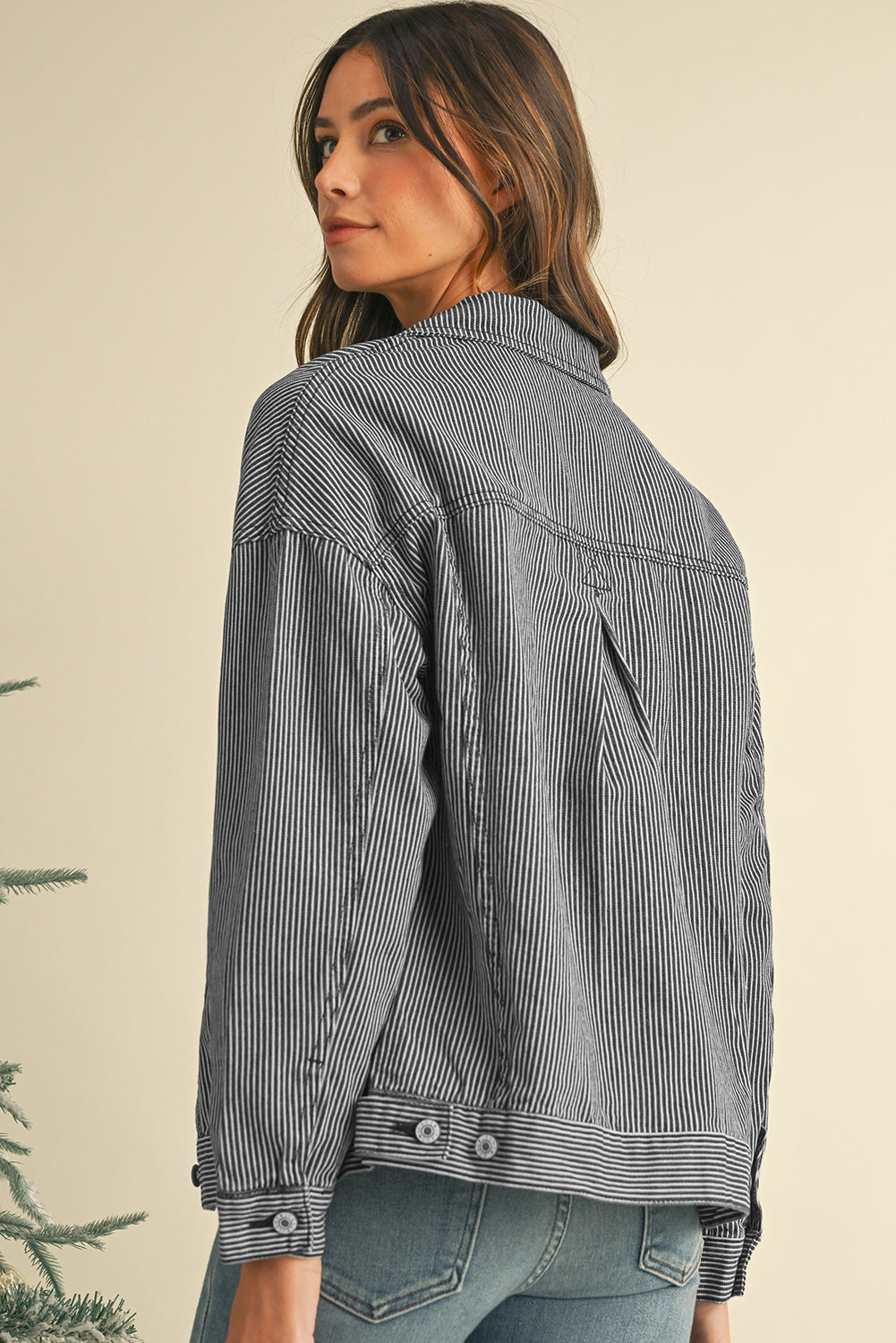 Washed Oversized Pocketed Denim Jacket