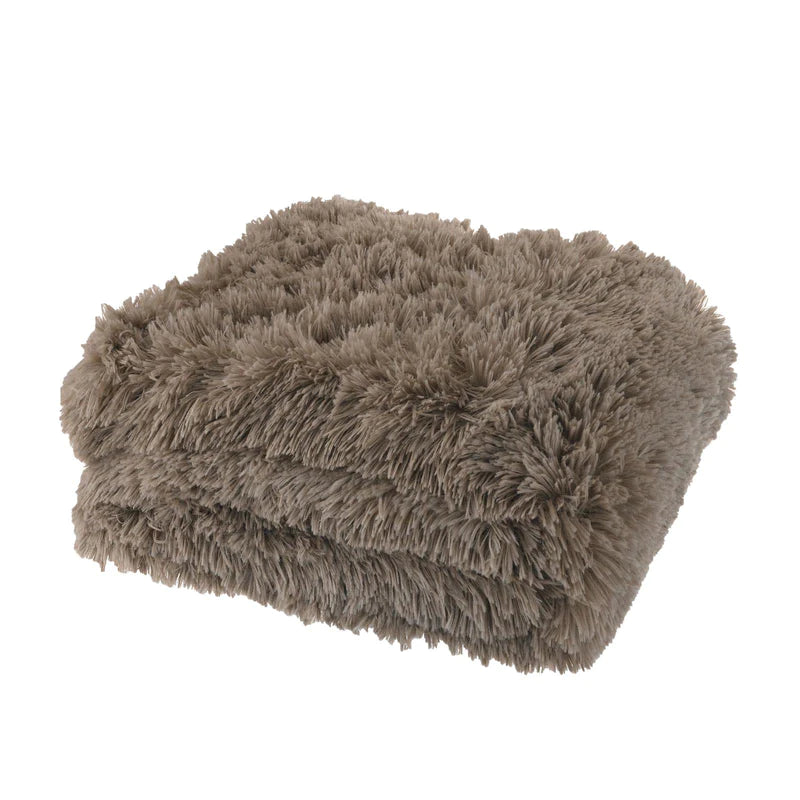 Cuddly Deep Pile Throw Natural