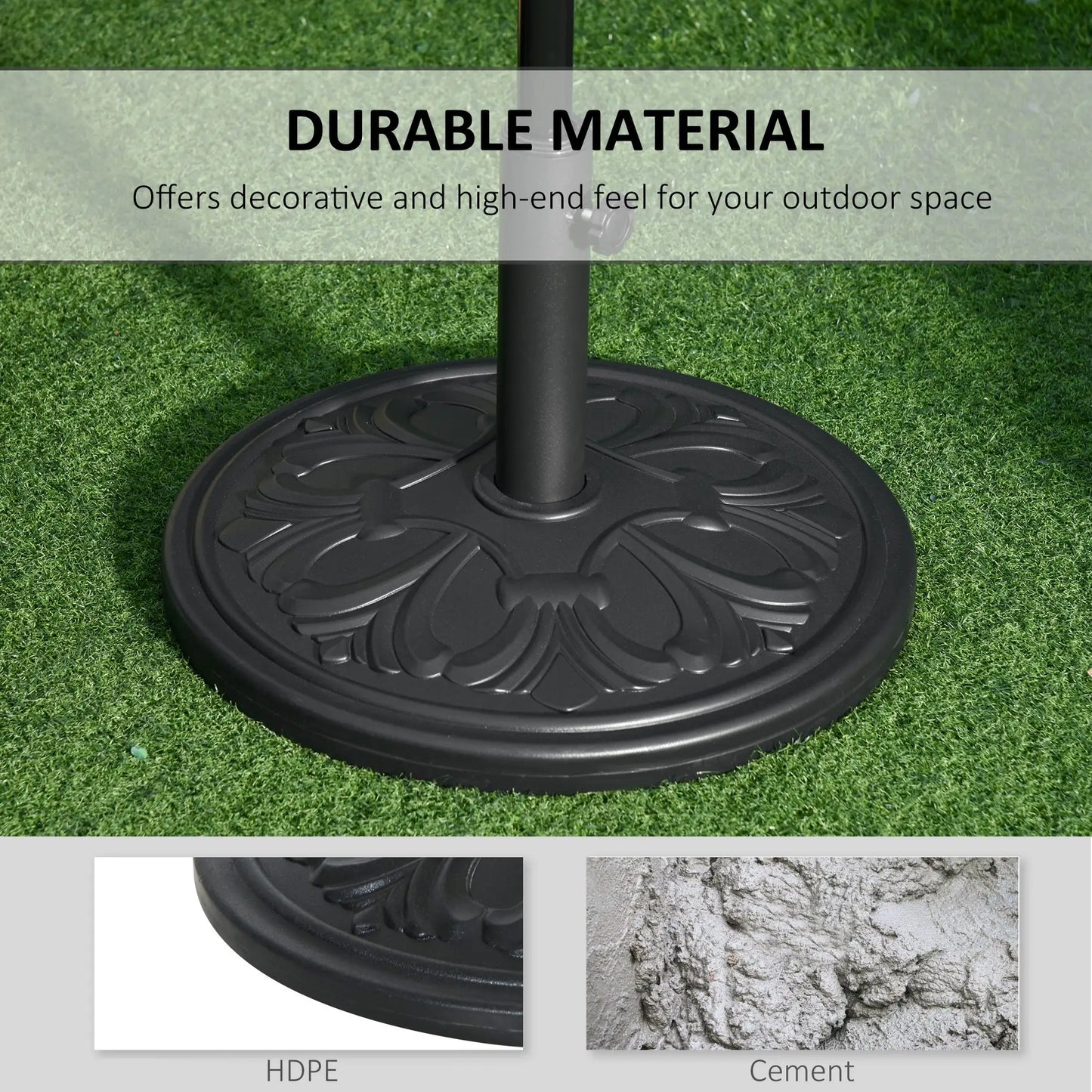 13kg Round Parasol Base - Black