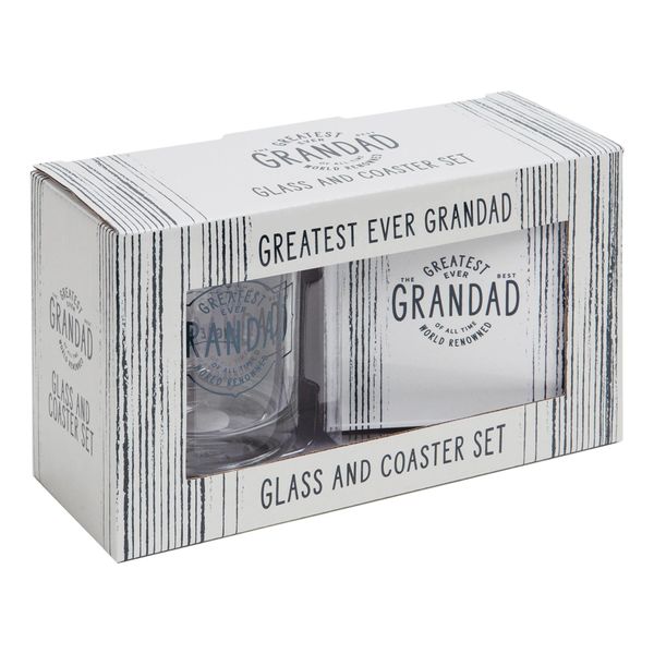 Greatest Grandad Ever Whisky Glass & Coaster Gift Set