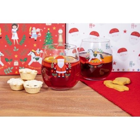 Pack of 4 Santa & The Nutcracker Drinking Glasses