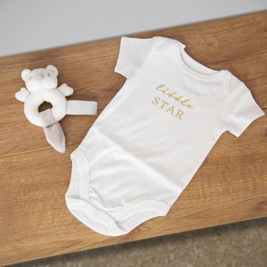 Bambino Baby Suit & Rattle Set