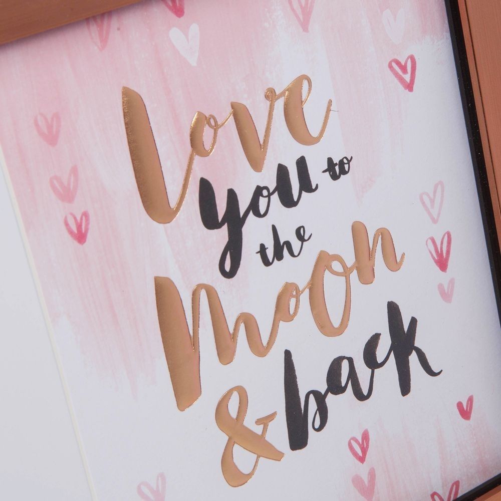 4 x 6inch - Luxe Rose Gold Photo Frame - Love You To The Moon