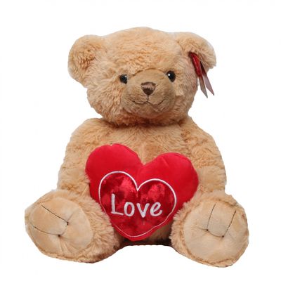 Brown Snuggles Bear with Heart (30cm)