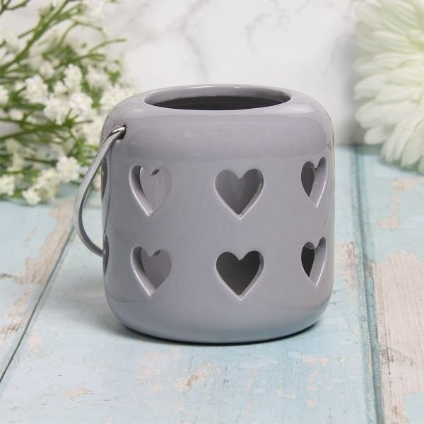 Small Grey Heart Lantern (10cm - 4")