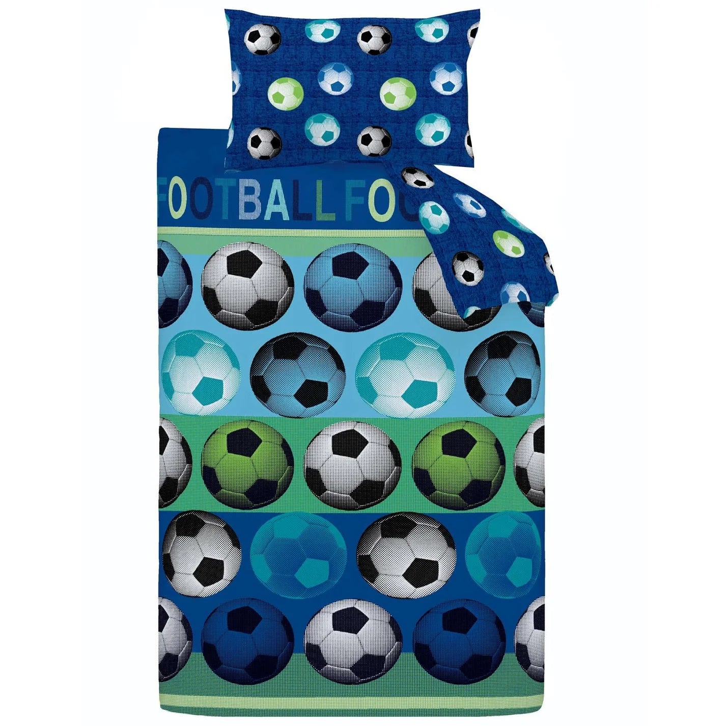 Football Reversible Blue Duvet Cover Set by Catherine Lansfield Kids