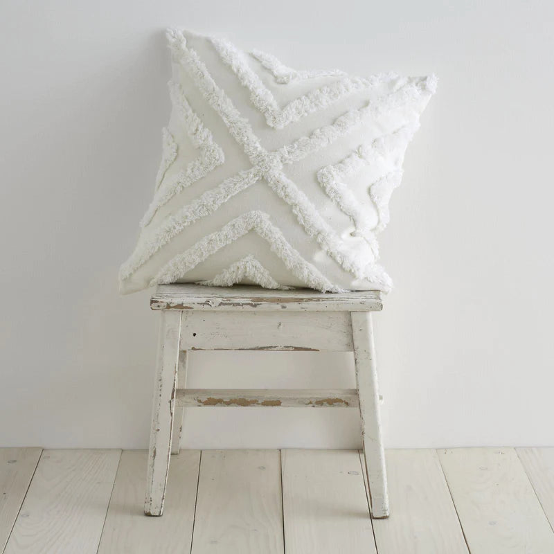 Diamond Tufted Chalk White Filled Cushion - Pineapple Elephant