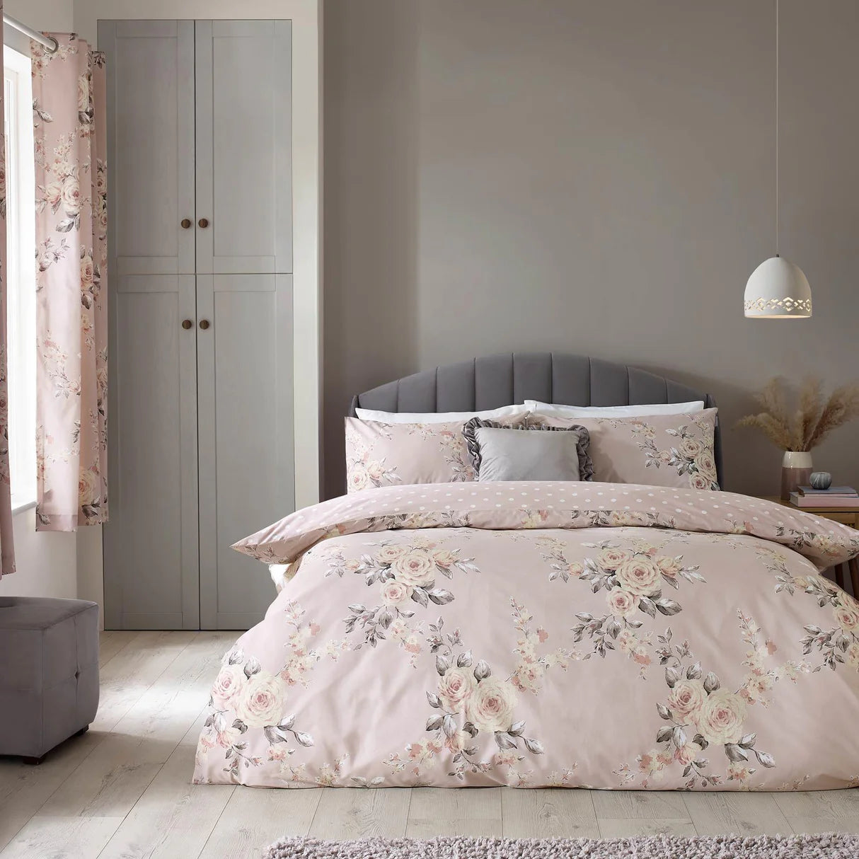 Canterbury Floral Reversible Blush Duvet Cover Set by Catherine Lansfield